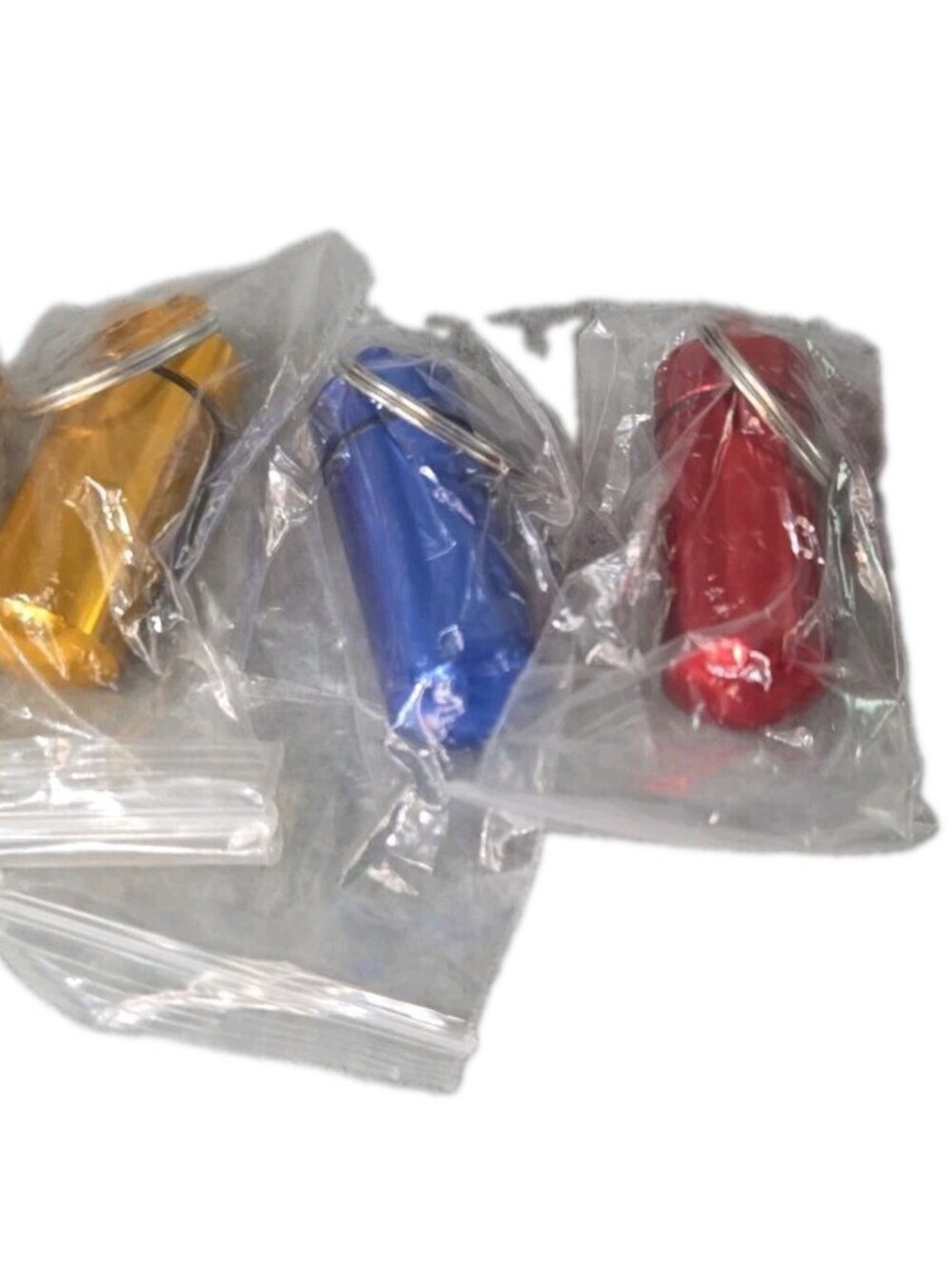 Waterproof Aluminum Mini Pill Holder Container Keychain Set Of 5